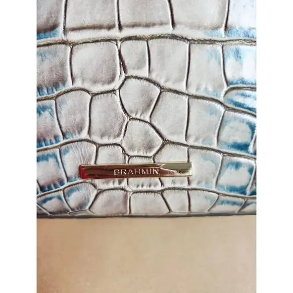 Brahmin Duxbury Satchel Petrol Magnus Croc Embossed Leather Bag Strap Dust Bag - Picture 11 of 16